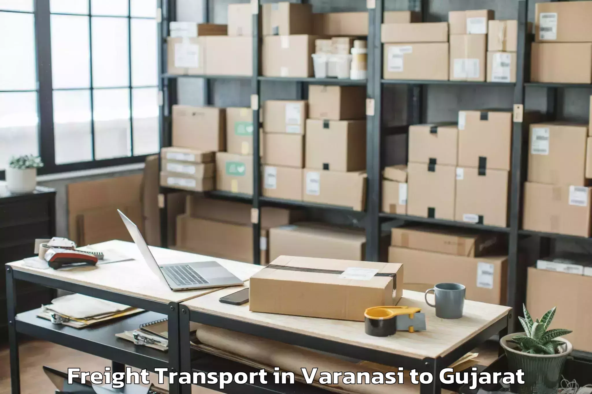 Trusted Varanasi to Sankheda Freight Transport